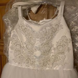 Girls Little Dianna Confirmation Dress Size 7 all White